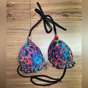 Colorful Animal Print Bikini Top